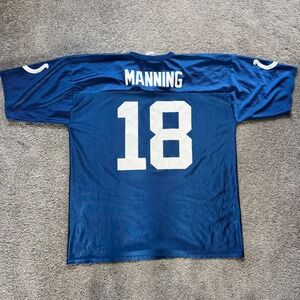 NFL Players Peyton Manning Indianapolis Colts Jersey Blue XL 18 Football